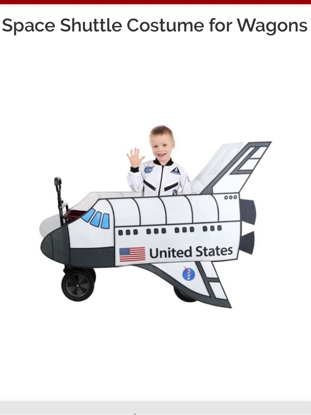 Halloween 
Space Shuttle Wagon Costume - White and Black